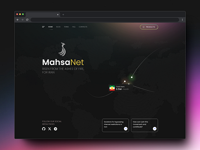 MahsaNet Website UI Design censorshipbypass design figma freeinternet mahsant ui uiux ux webdesign