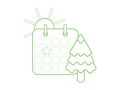 Benefits Illustration: Vacation calendar christmas illustration illustrator sun time off vacation