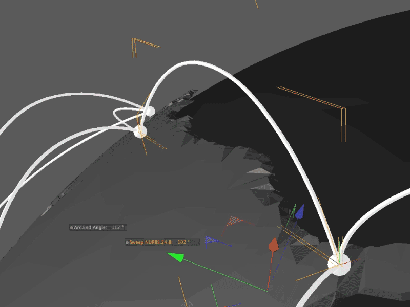 Globe Arcs Rig bts c4d cinema4d globe rigging wip xpresso