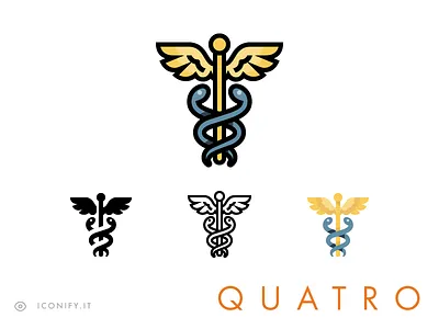 Quatro - Caduceus caduceus doctor medicine rx snake tradesman wing