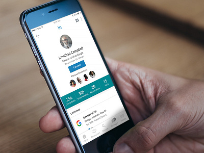 Linkedin Profile Shot app clean concept ios iphone mobile profile redesign simple sketch3 ui ux