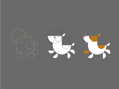 Puppy character design graphic design icon illustration