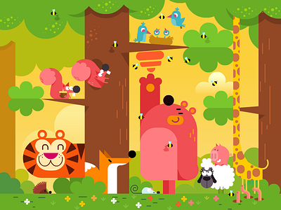 Animals animals bear bird fox giraffe hedgehog pig sheep squirrel tiger tree