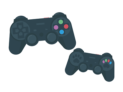 Pet Gaming 2d controller design flat gaming illustration paws pets playstation vector