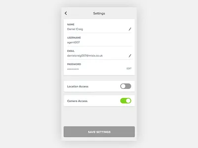 Settings - Day #007 007 app dailyui mobile settings toggle ui ux visual