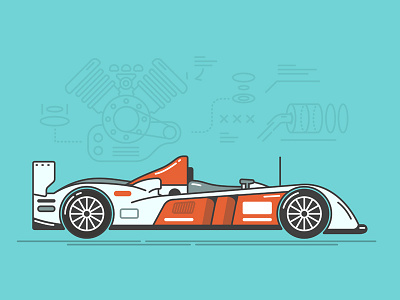 Audi R10 TDI audi design icon illustration le mans r10 racecar tdi