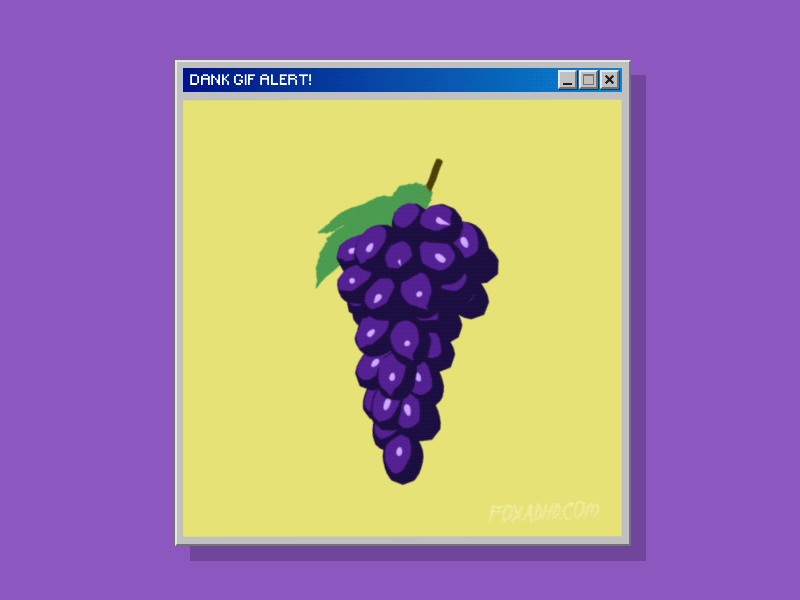 dank.gif 016 animation dailyui dank dank grapes gif lol pop up popup retro