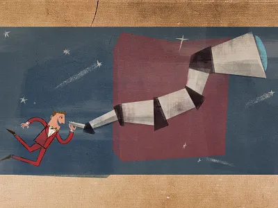 Observation galileo illustration observe space telescope vintage