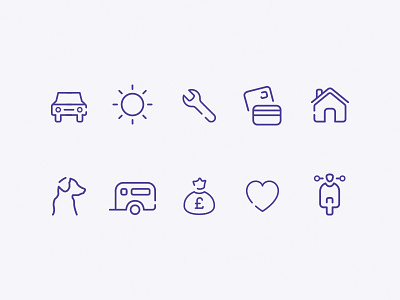 Insurance Icons bike breakdown car caravan credit house icon insurance life loan pet travel