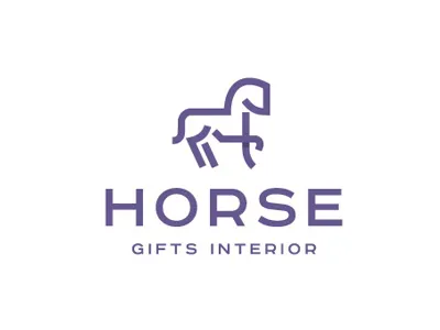 Horse animal contour line gifts horse icons interior design logo mare outline purple stallion