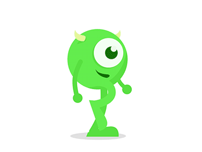 Mike Wazowski gif mike monstersinc rubberhose walk cycle wazowski