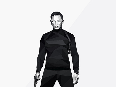 Low Poly Bond 007 bond daniel craig geometric james bond low poly poly spectre vector