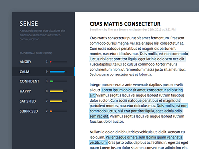 Sense Web UI app application data prototype research ui web wip