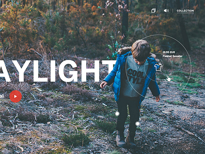 Daylight clean documentary fashion grid interactive play typography ui web design website