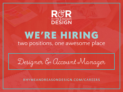 We're hiring! account manager career designer hiring job we have cupcakes work here