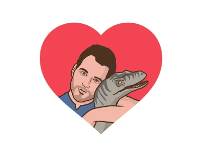 Jurassic BFF's chris pratt heart illustration jurassic world raptor