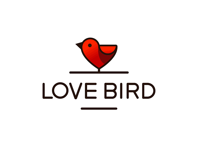 Love Bird animation bird cardinal design gif heart idea logo love nature piotrlogo red