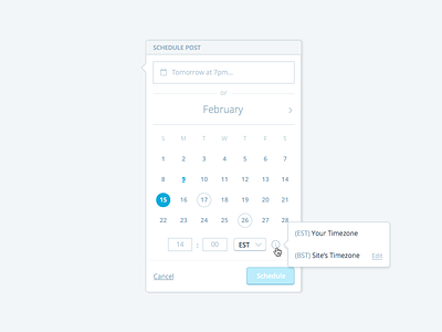 Schedule Popover calendar natural language popover schedule ui