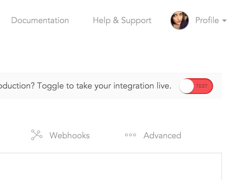 Toggling Between Test & Live Modes on Clef toggle