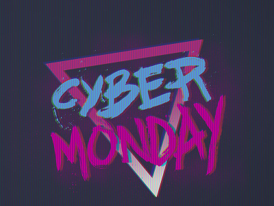 Cyber Monday 80s christmas cyber monday eighties hand drawn retro sales