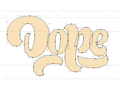 Dope design dope glyphs hand lettering process vector