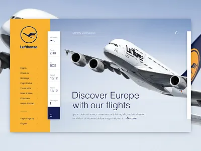 Lufthansa Homepage Concept airline airplane design desktop homepage image layout lufthansa responsive search