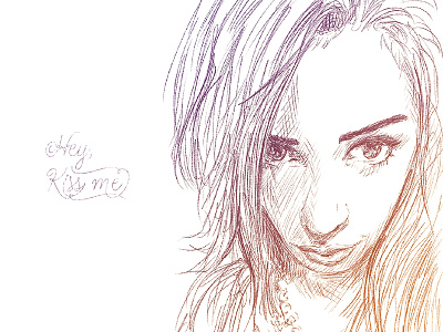 Hey, Kiss me art beautiful digital drawing eyes portrait sketch sketchbook
