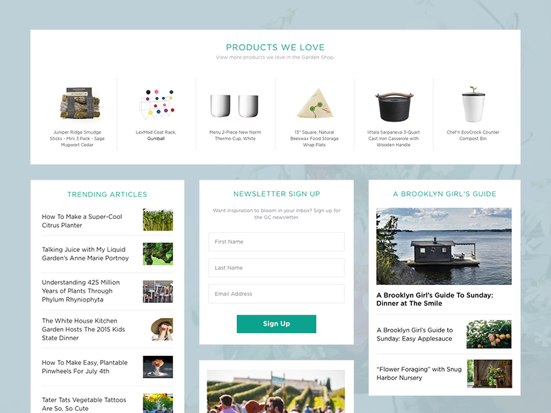 Garden Collage Modules design editorial modules product ui units ux
