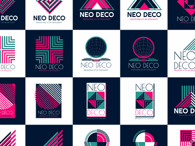 New Deco Logo Design Kit art deco badges branding clean creative graphic design logo design minimal modern neo deco retro wingsart