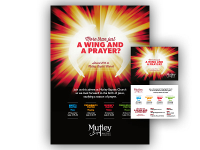 More Than A Wing & A Prayer advent angel branding christmas church poster prayer series shepherd