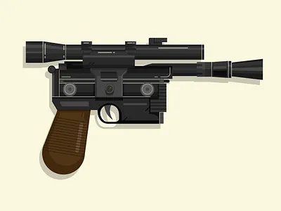 Han Solo's blaster blaster han illustration movies pop culture sci fi simple star wars vector