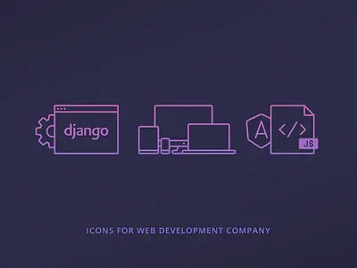 Icons for Web Development angularjs development devices django framework icon icons javascript neon outline outline icons web dev