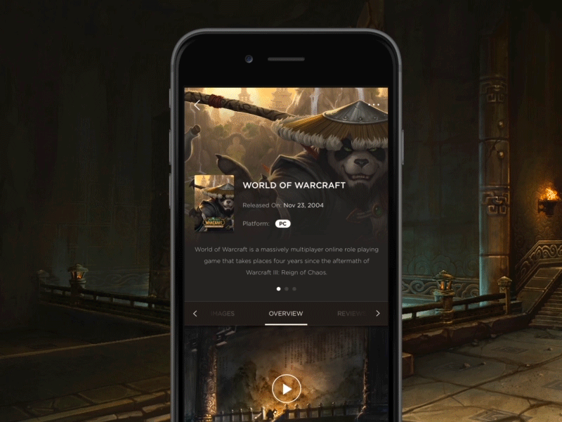 GameSpot App - Game Profile animation design game gamespot interaction motion ui