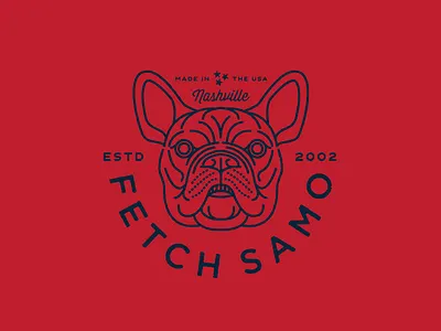 Fetch Samo! dog french bulldog illustration logo mark