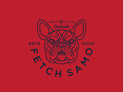 Fetch Samo! dog french bulldog illustration logo mark