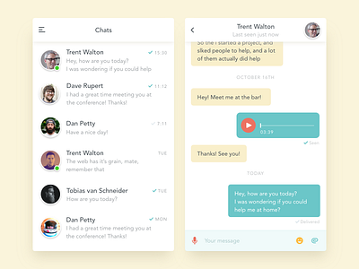 Simple chat app app chat clean dailyui messaging messenger ui