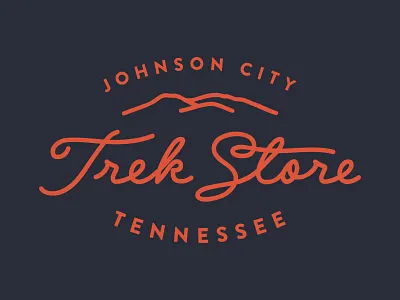 Trek Store bicycle hand drawn hills mountains script shirt south t shirt tennessee trek