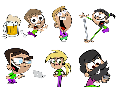 Team illustration cartoon cartoonish fairly fairly odd parents illustration illustrator