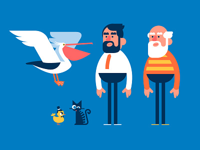 My Mates angry animation cat characters dad duck grandpa kitten pelican