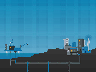 Pipeline Integrity city flat flat design illustration oil rig texture