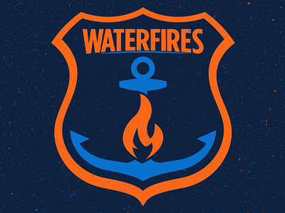 Waterfires anchor baseball fire island logo providence rhode shield water