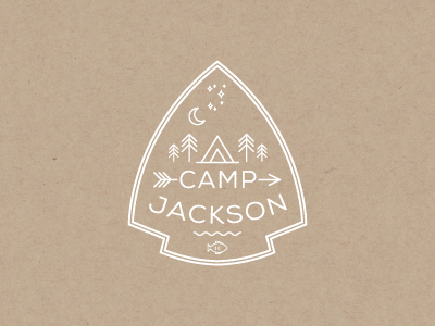 Camp Jackson badge birthday camping icon little fish