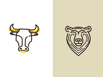 Bearbull bear bull icon illustration