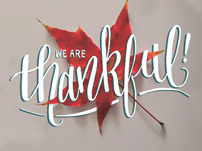 Thankful fall hand lettering hand typography leaf thankful thanksgiving