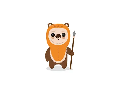 Wicket ewok illustration star wars the force awakens wicket