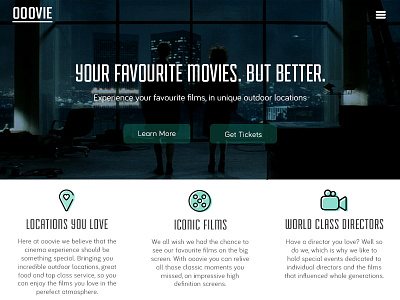 Landing page - 003 cinema daily ui design film icons landing page typography ui user interface website