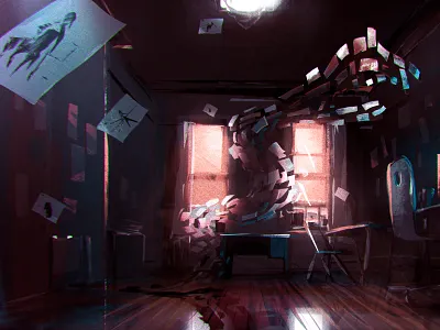 Apartment Story #2 apartment art bushwick monster paper rough sketch snake struggle