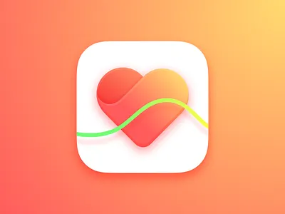 Heart Rate App iCon app clean dailyui flat health heartrate icon ios ios9 minimal sketch3