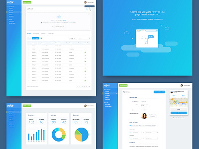 Refer Business Application 404 application clean dashboard interface design isoflow minimal referrals ui web