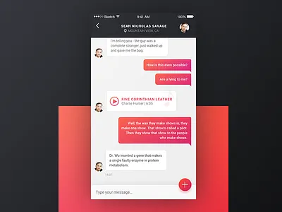 Direct Messaging app chat dailyui interface ios material message messaging text ui ux